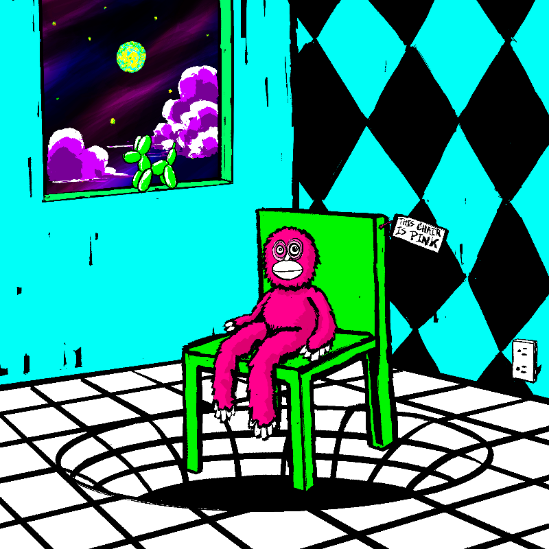 pink chair in the blue room #83 static NFT preview