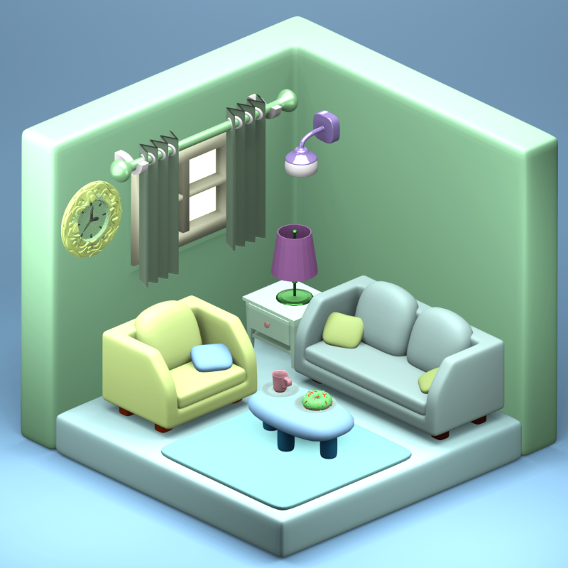 3D Fantasy Living room #28 static token preview