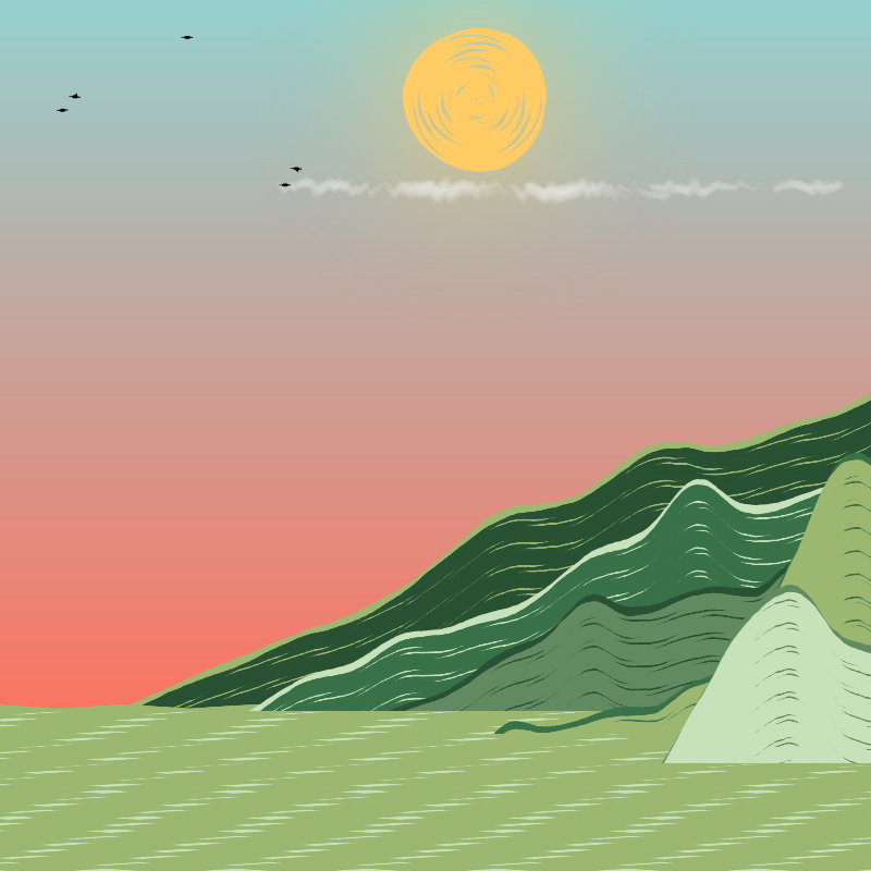 Painted Mountain Sunset #55 static NFT preview