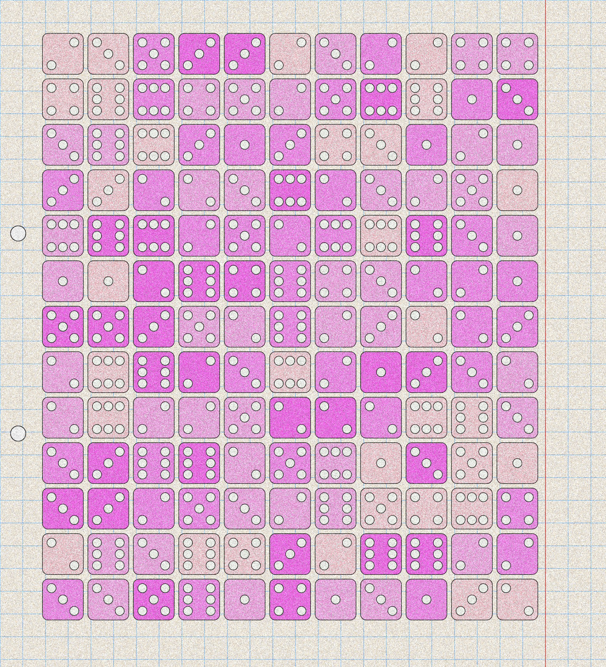 sketchbook page 6: dice roll #44 static NFT preview