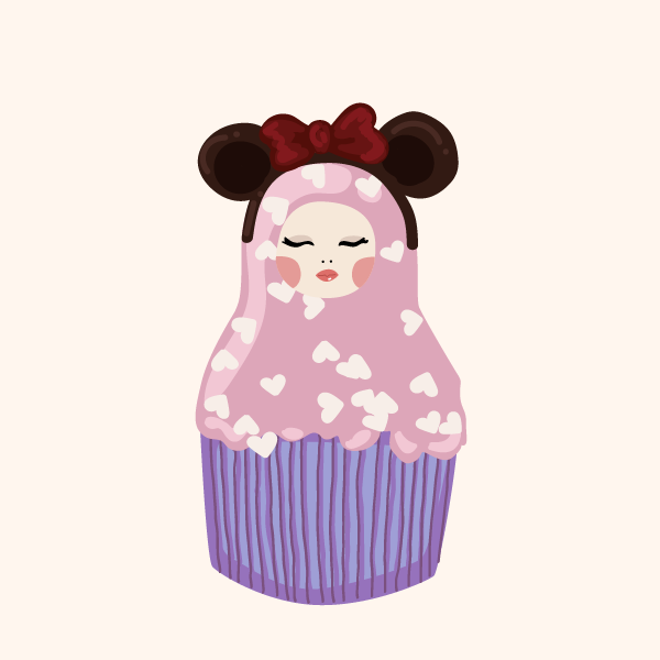 Cute Matryoshka Doll Cupcake Series #18 static token preview