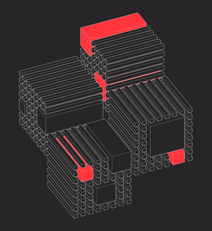 Cubick (Neon Red) #44 static NFT preview