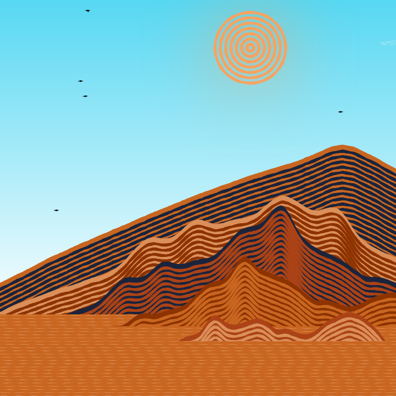 Painted Mountain Sunset #124 static NFT preview