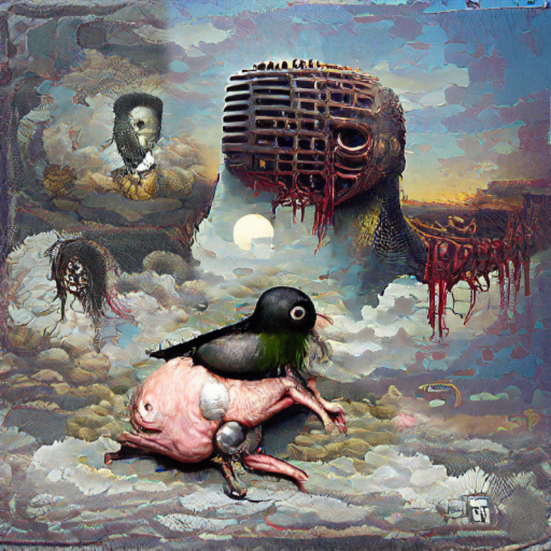 Pigeon Sat on a Brain Reflecting Existence #54 static token preview