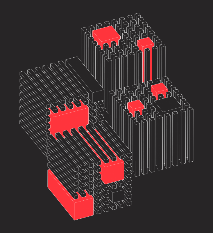 Cubick (Neon Red) #42 static NFT preview