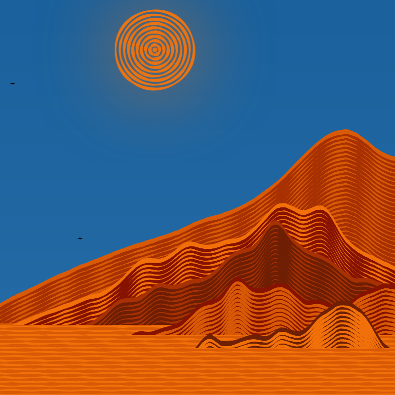Painted Mountain Sunset #250 static NFT preview