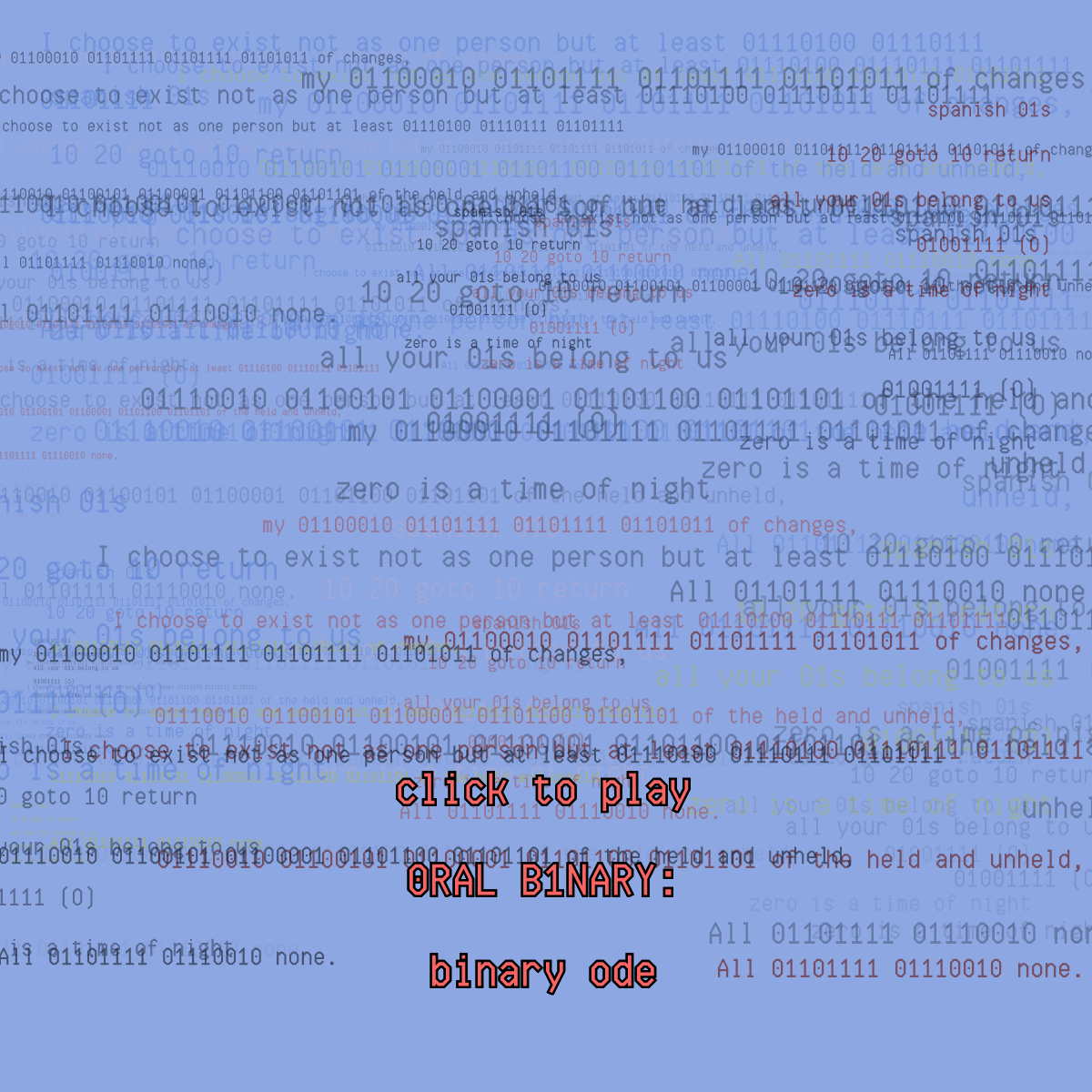 0RAL B1NARY: “BINARY ODE” #92 static token preview
