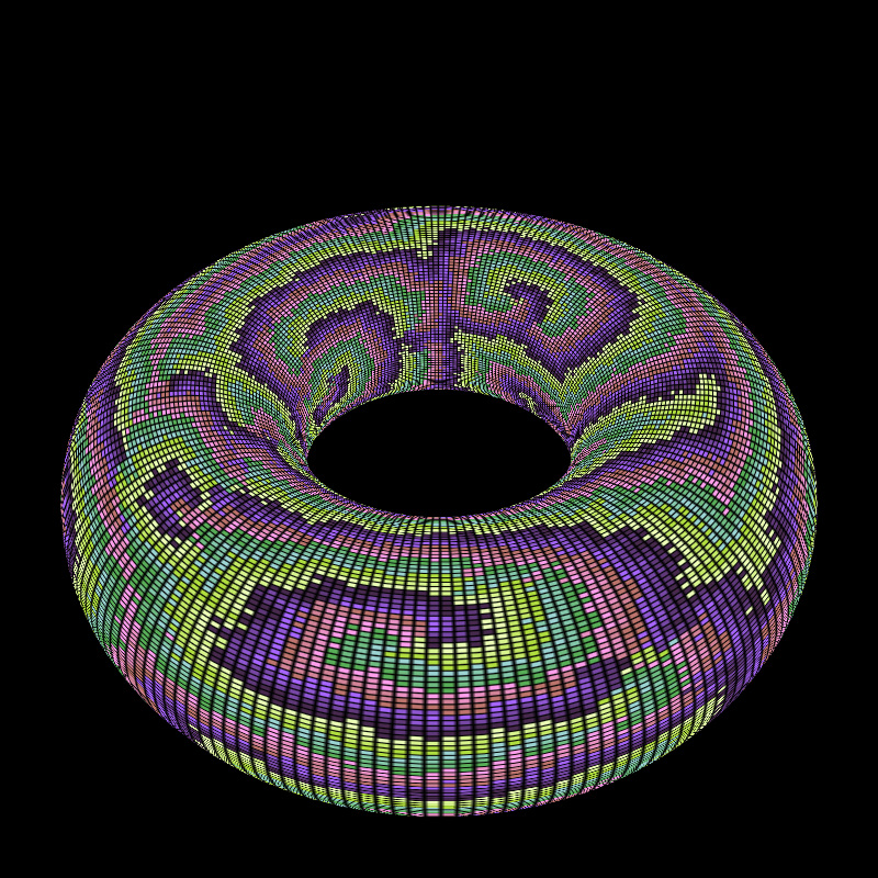 Reaction Diffusion on a Torus #31 static NFT preview