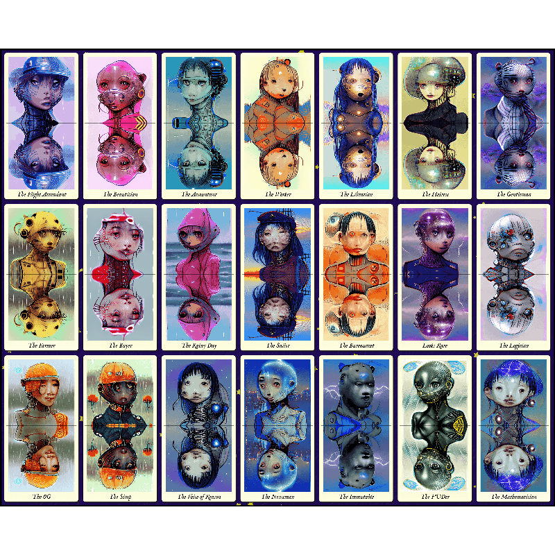 Reflexions - the fxhash tarot #9 static token preview