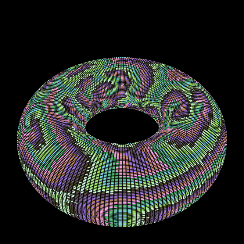 Reaction Diffusion on a Torus #18 static token preview