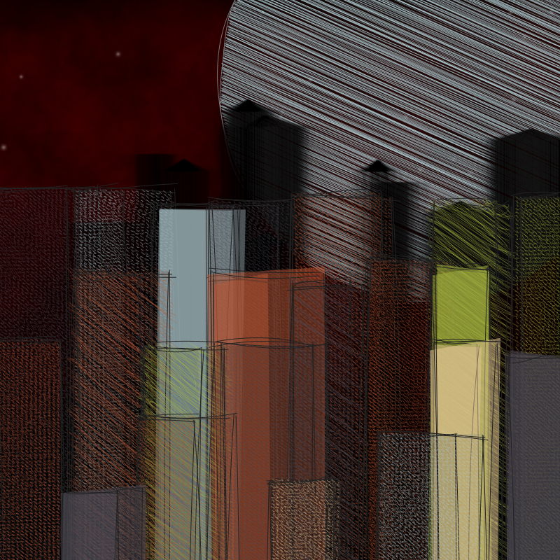 hastily-drawn cityscape sketch #36 static NFT preview