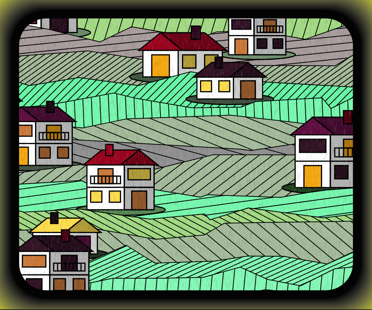 Rainy village #36 static NFT preview