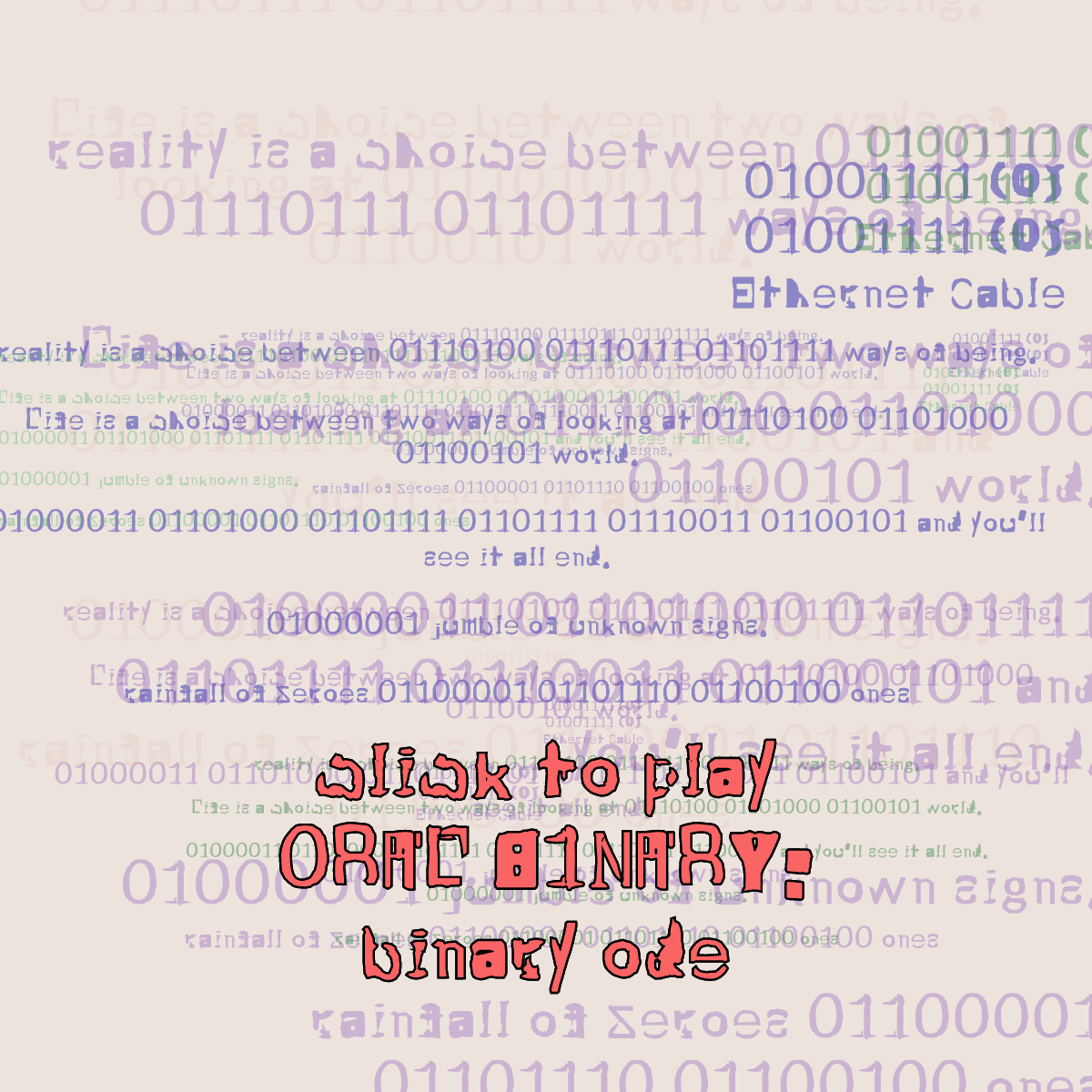 0RAL B1NARY: “BINARY ODE” #190 static NFT preview