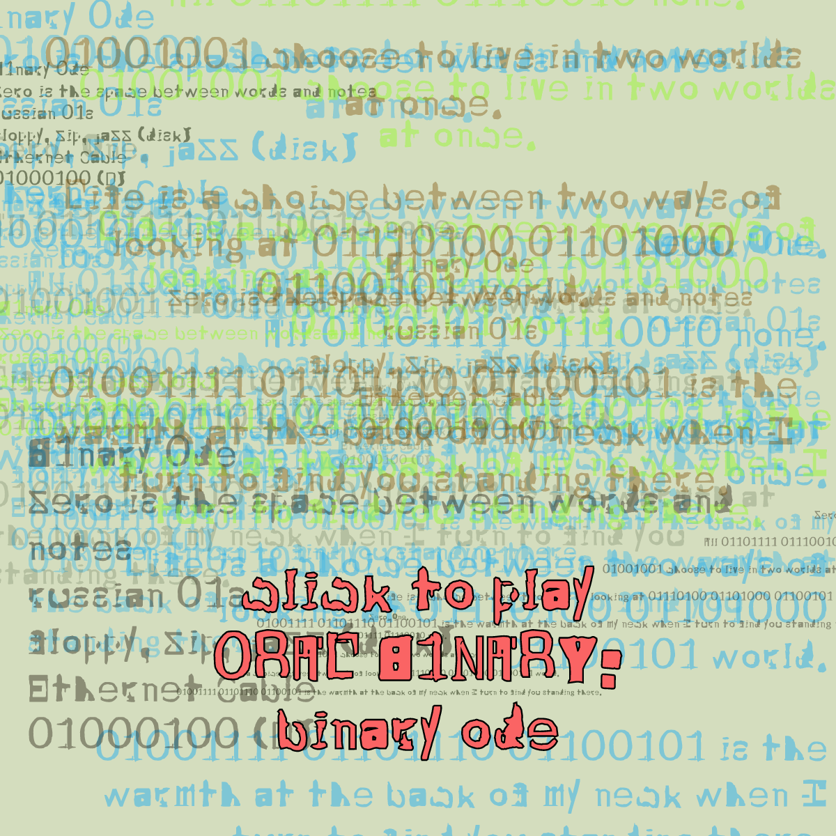 0RAL B1NARY: “BINARY ODE” #164 static token preview