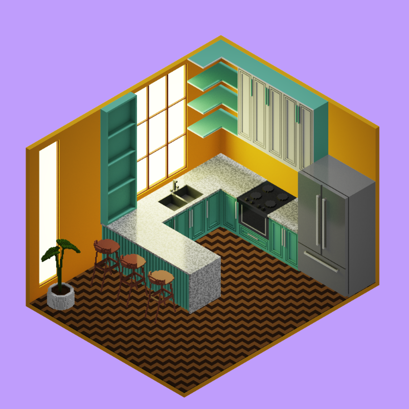 Isometric kitchen #48 static token preview