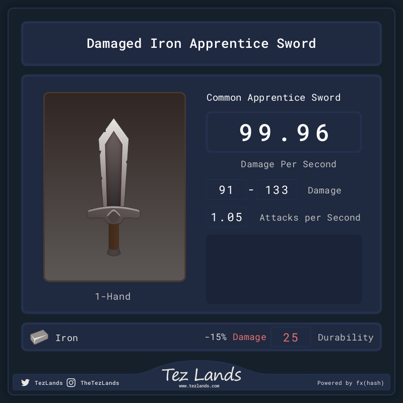 Tez Lands - Apprentice Sword #11 static token preview