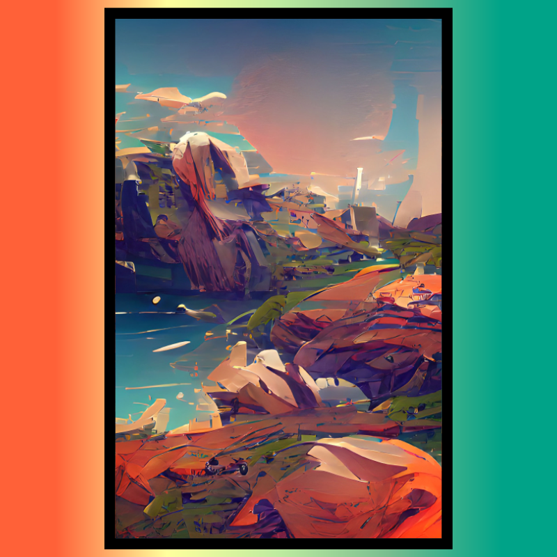 Framed landscape SciFy Art A.I #24 static token preview