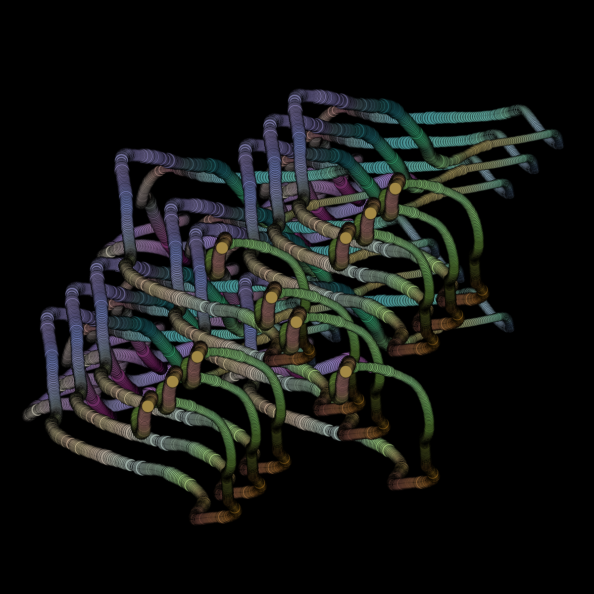 Perlin Worms Revamped (Audio Reactive) #5 static NFT preview