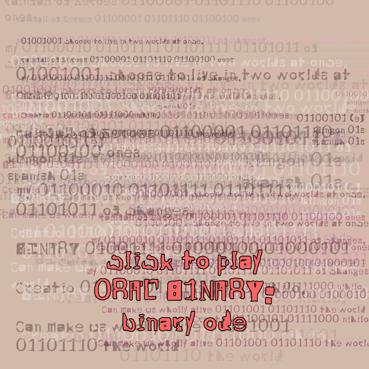 0RAL B1NARY: “BINARY ODE” #23 static token preview