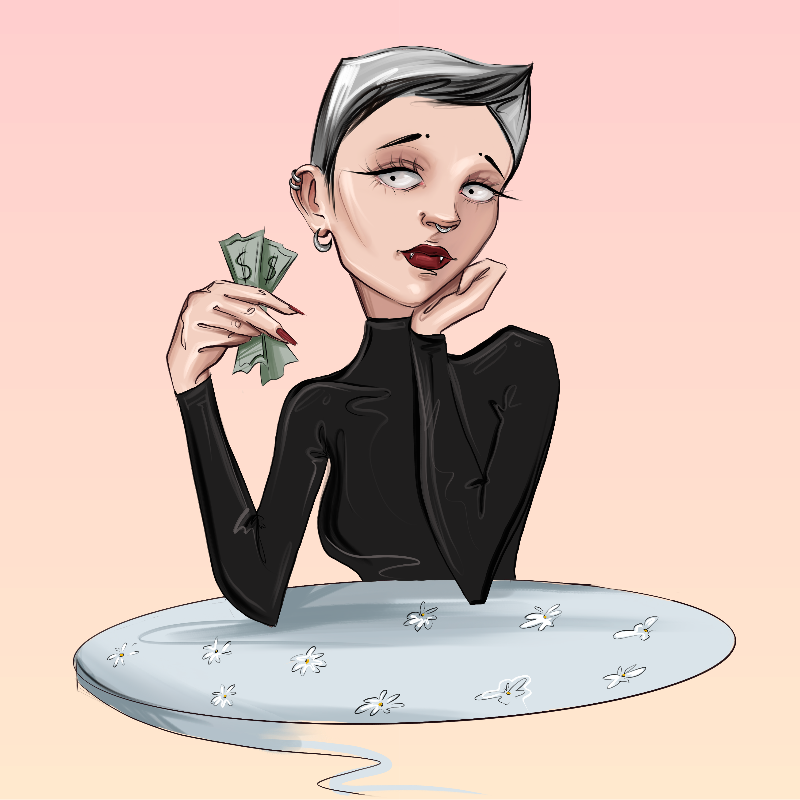 Girl at the table #26 static token preview