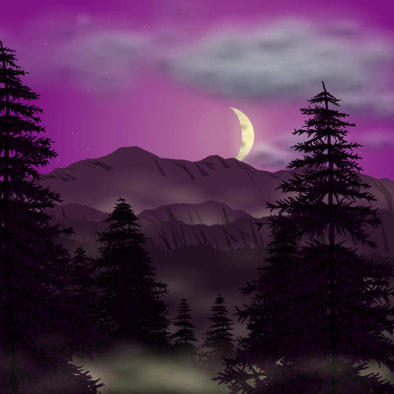 Moonlit Mountains #77 static token preview