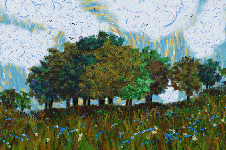 Flowers and Sky #253 static NFT preview