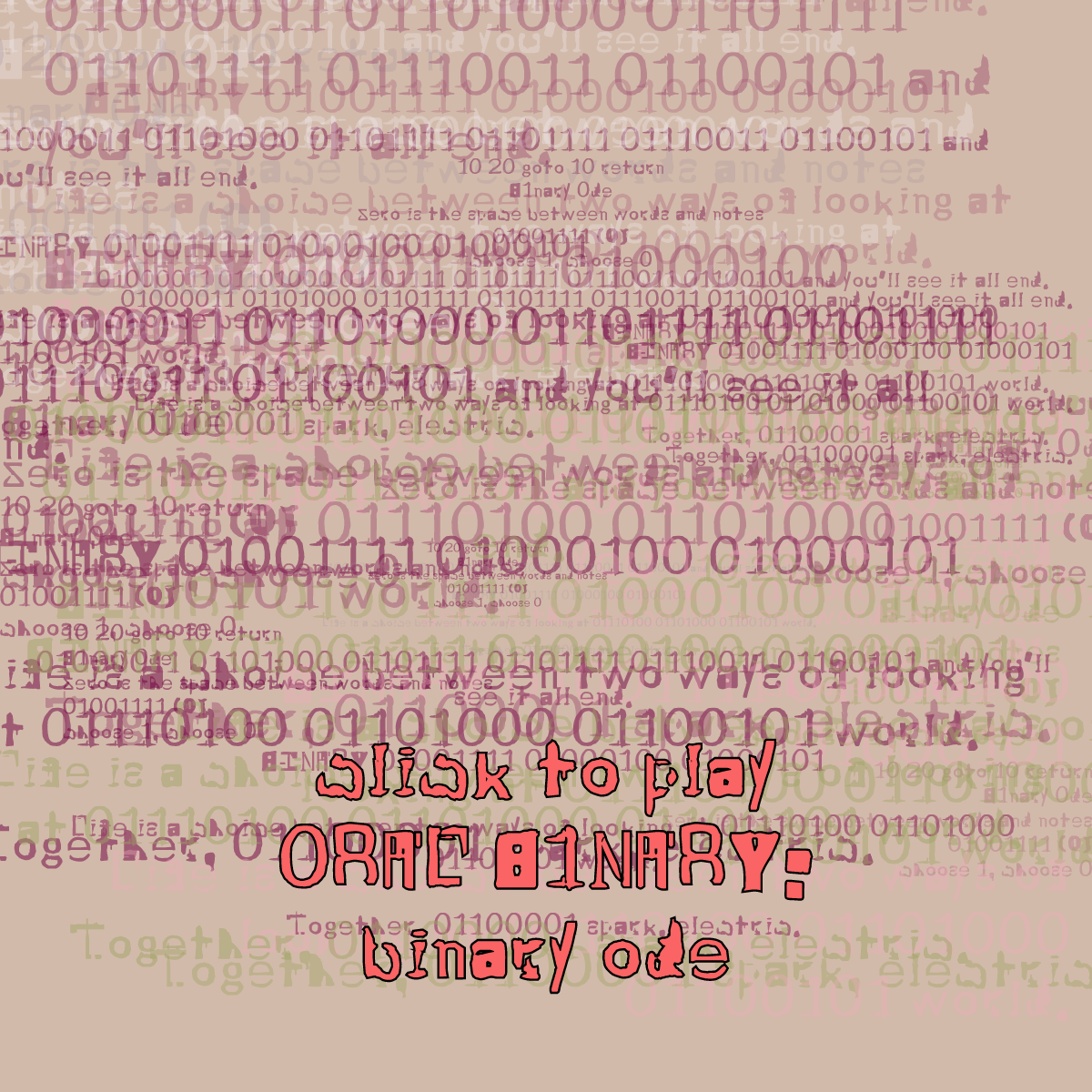 0RAL B1NARY: “BINARY ODE” #263 static NFT preview