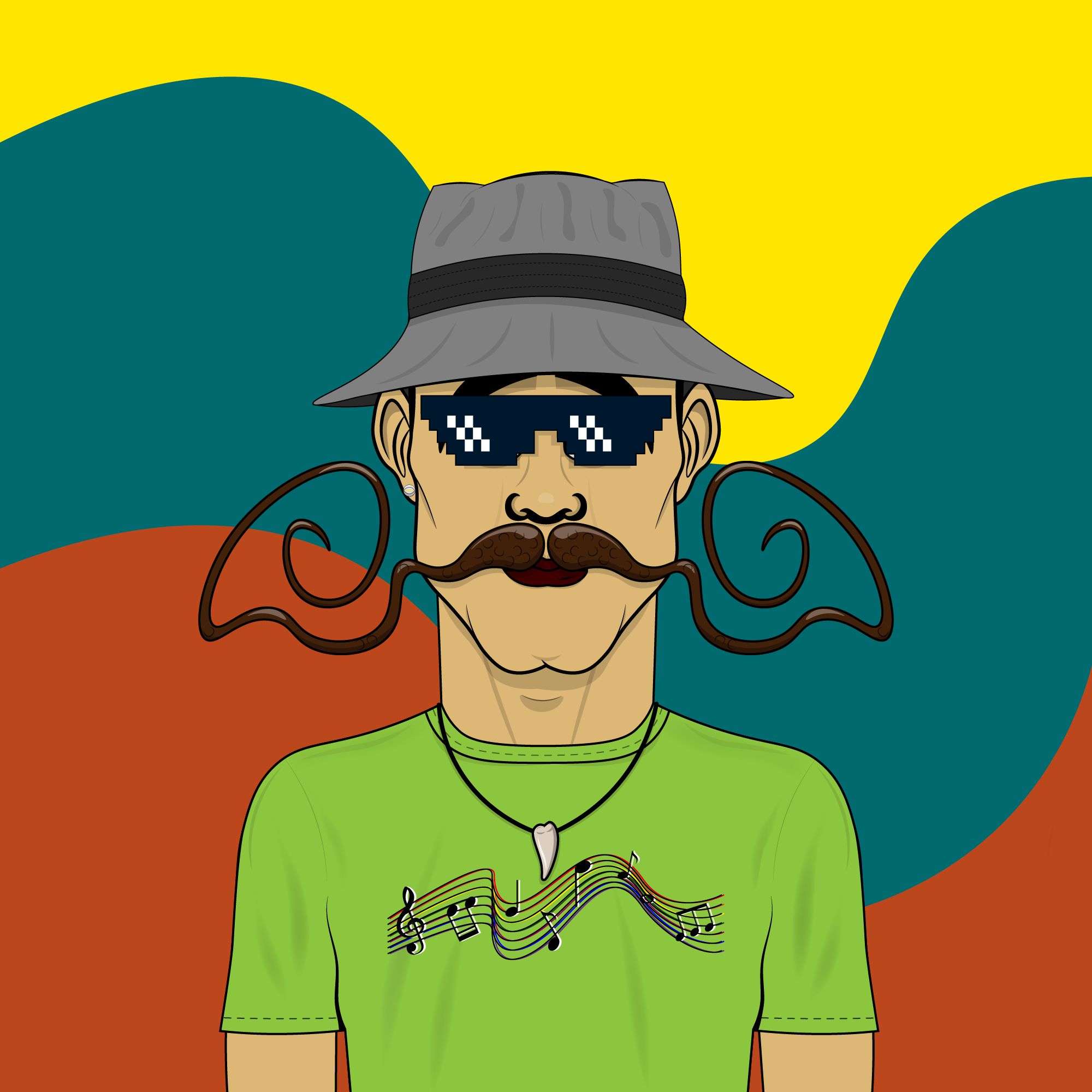 Mustachioed #141 static NFT preview