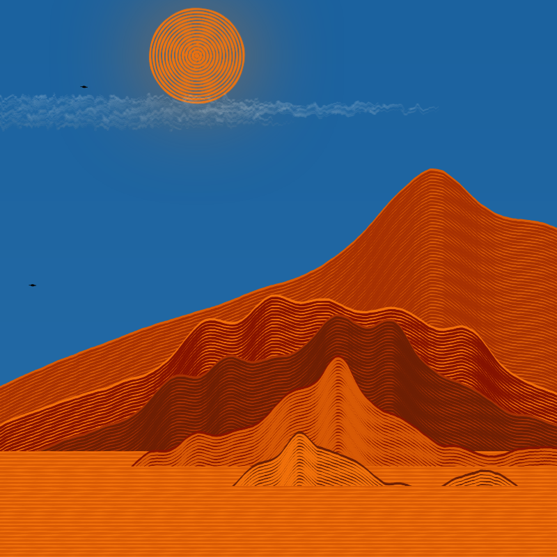 Painted Mountain Sunset #219 static token preview