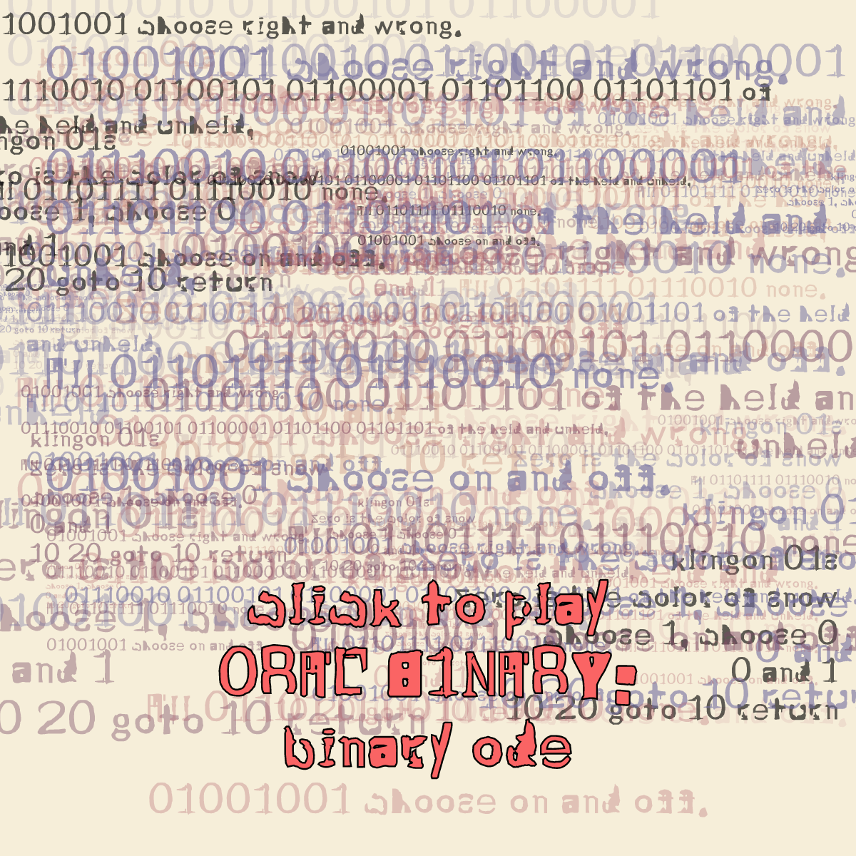 0RAL B1NARY: “BINARY ODE” #166 static token preview