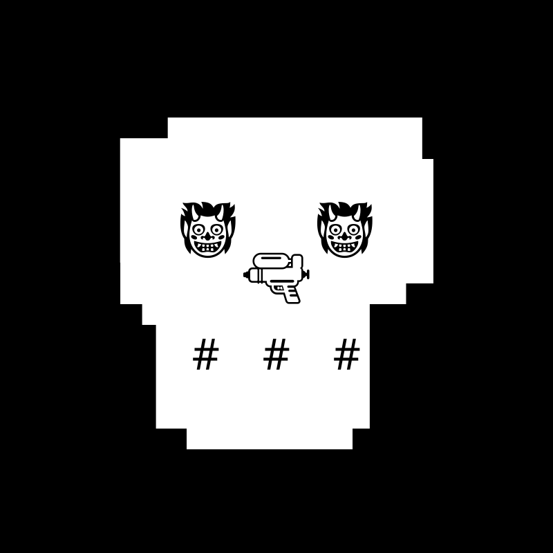 NotSkull(B&W) #58 static NFT preview