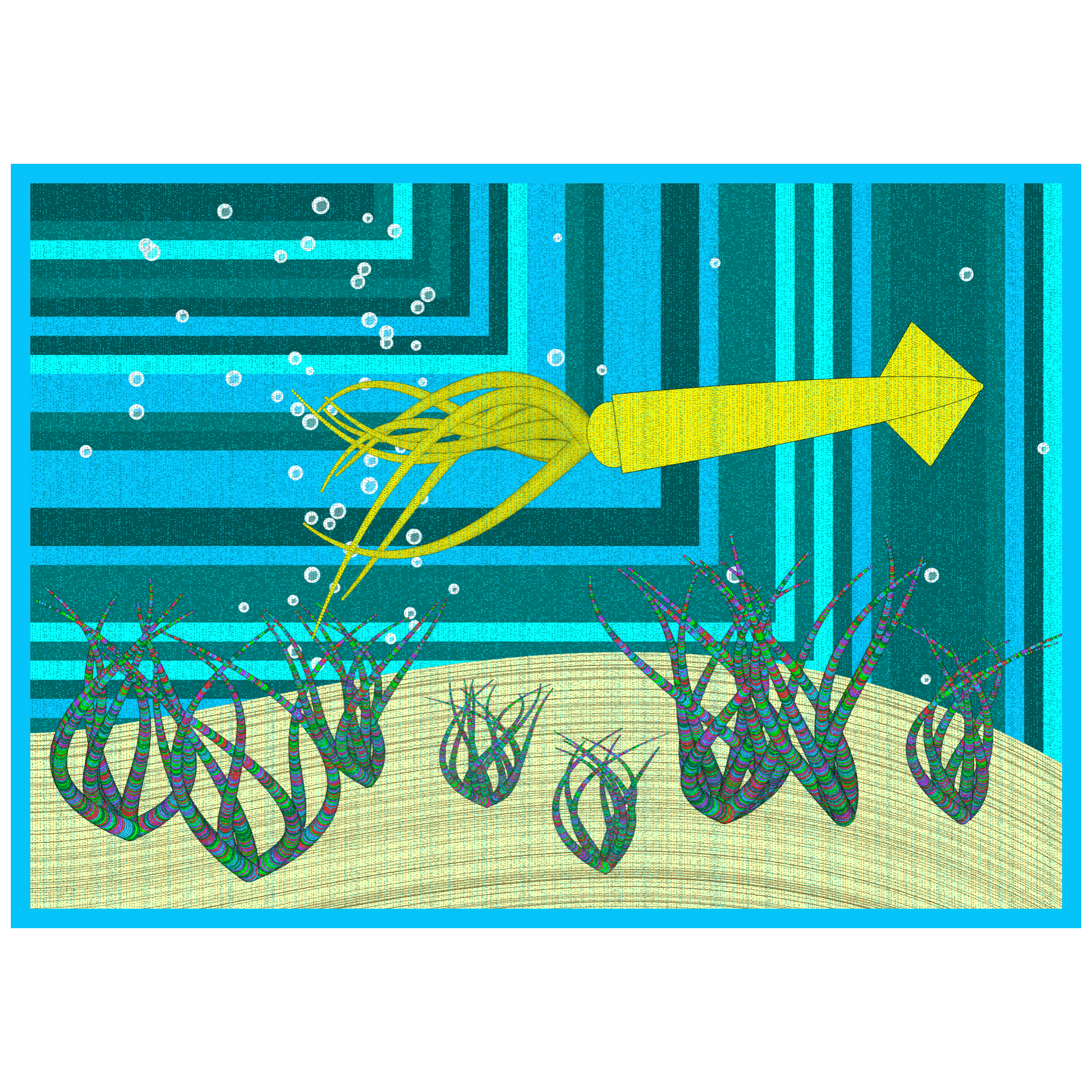 Bézier Aquarium 🦑 #74 static NFT preview