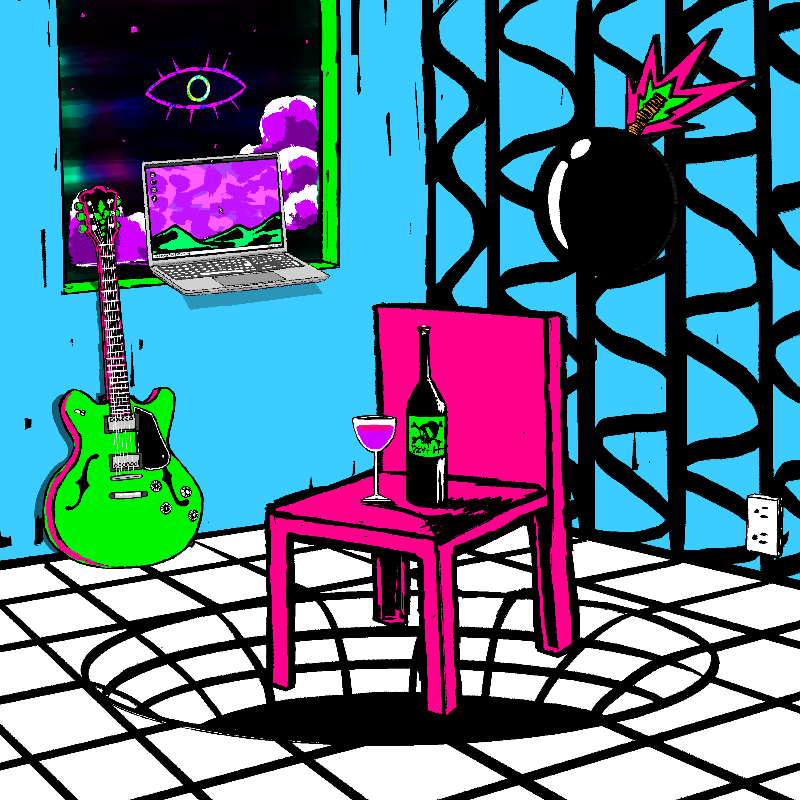 pink chair in the blue room #111 static token preview