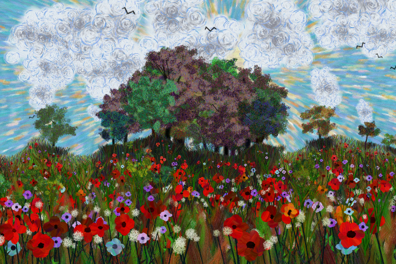 Flowers and Sky #197 static NFT preview