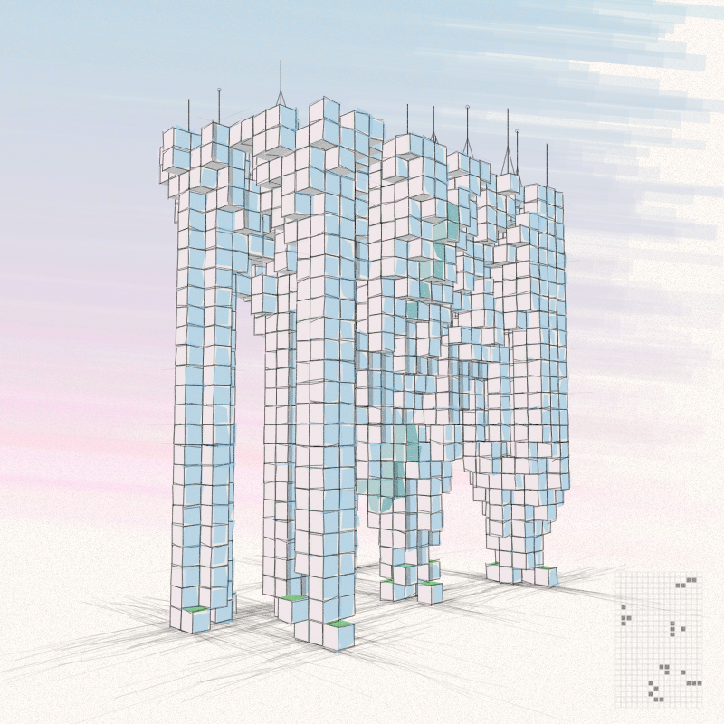 Cellular Skyscrapers #223 static NFT preview