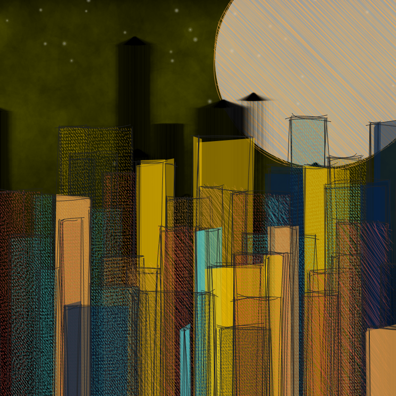hastily-drawn cityscape sketch #31 static NFT preview
