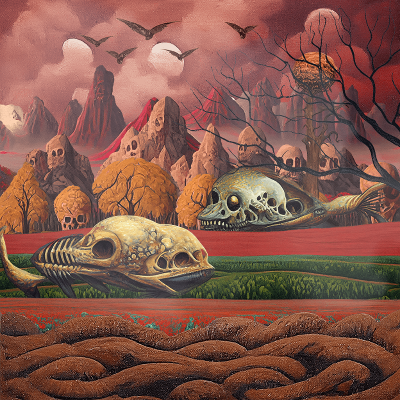 Skull Birds and Fishes #54 static NFT preview