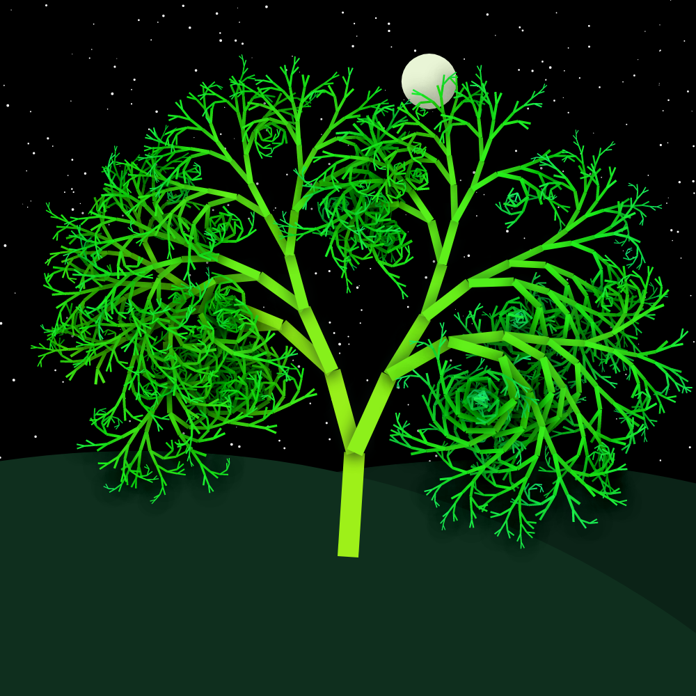 Moonlit Trees of Iterative Fractal Chaos #37 static token preview