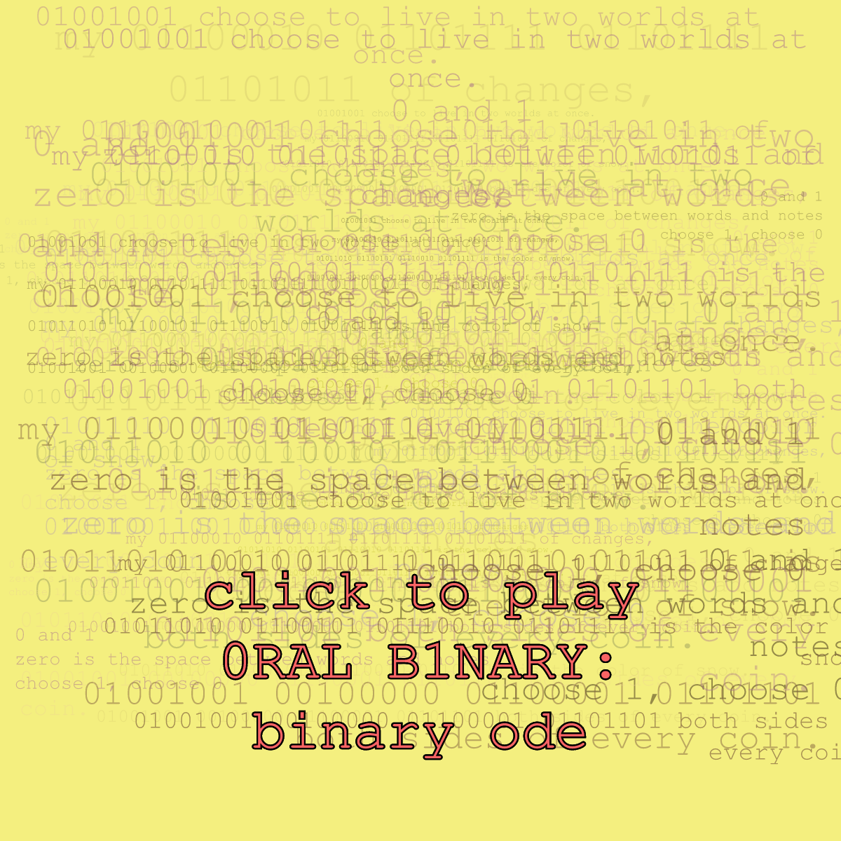0RAL B1NARY: “BINARY ODE” #161 static token preview