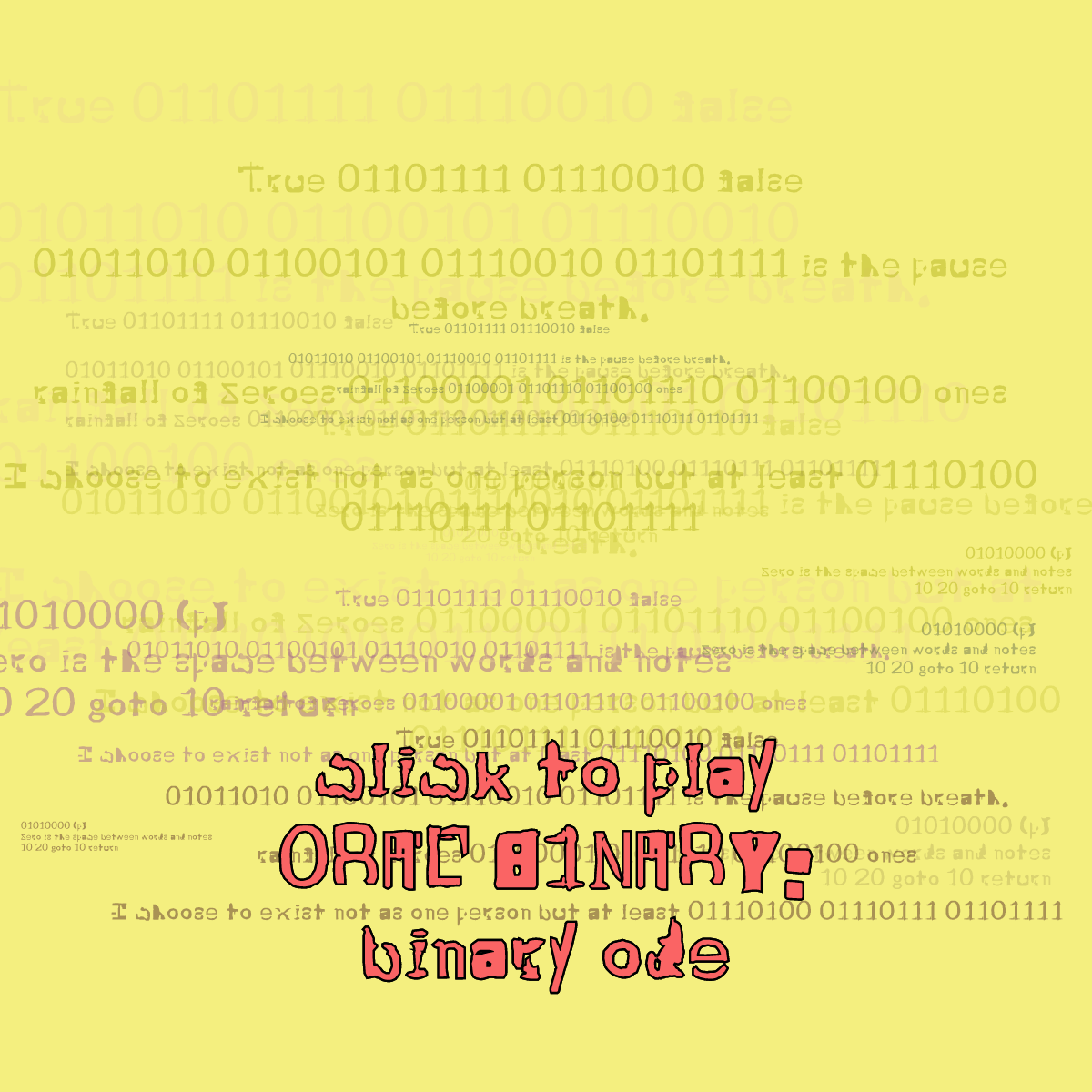 0RAL B1NARY: “BINARY ODE” #29 static token preview