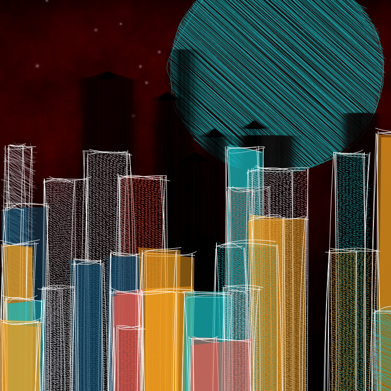 hastily-drawn cityscape sketch #71 static NFT preview