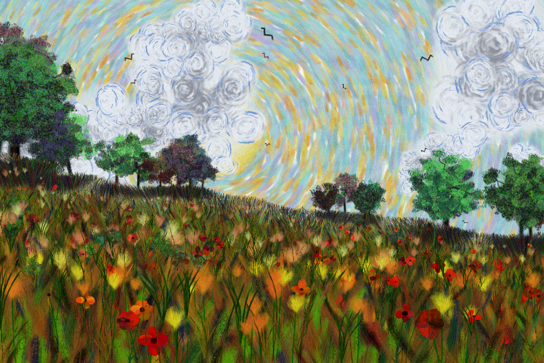 Flowers and Sky #155 static NFT preview