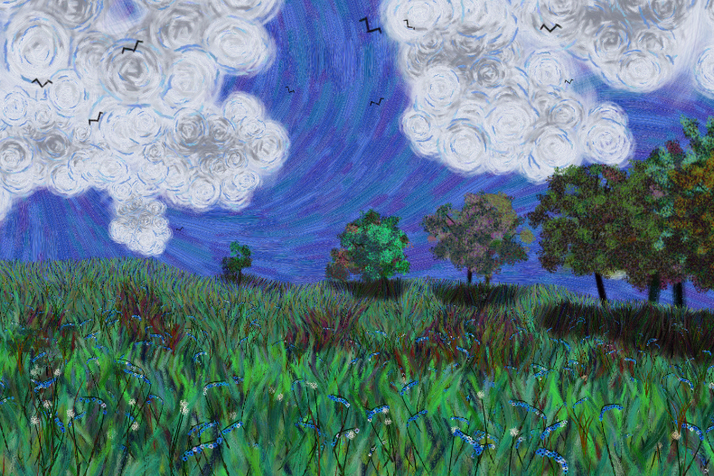Flowers and Sky #296 static NFT preview