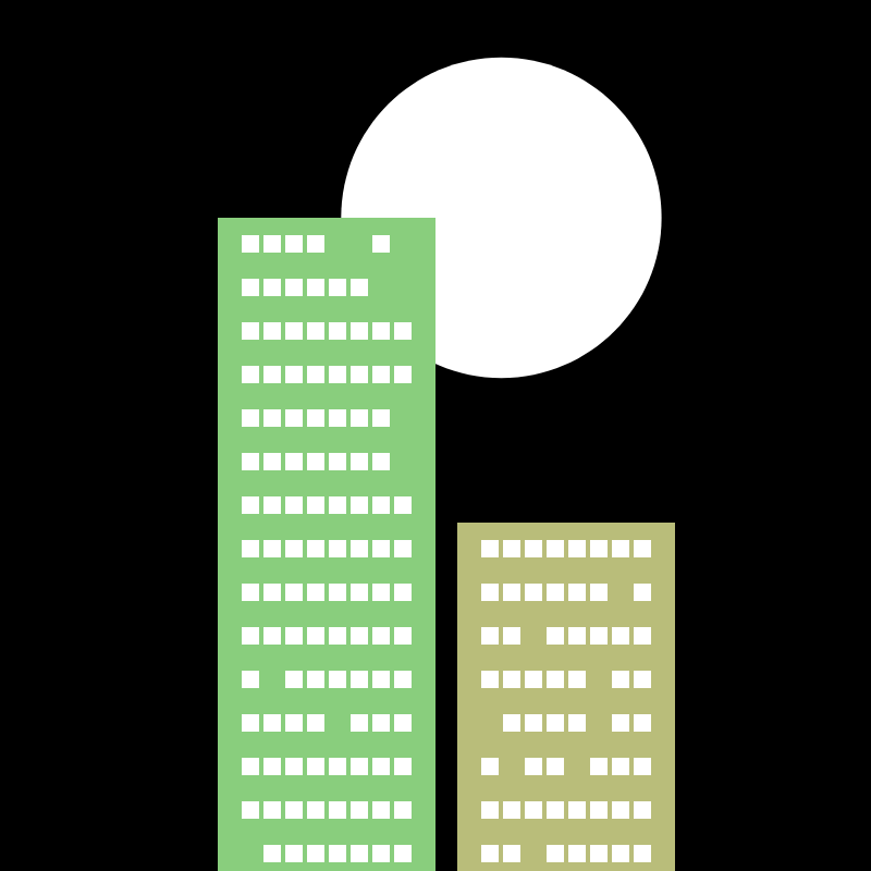 Two buildings and the moon #3 static token preview