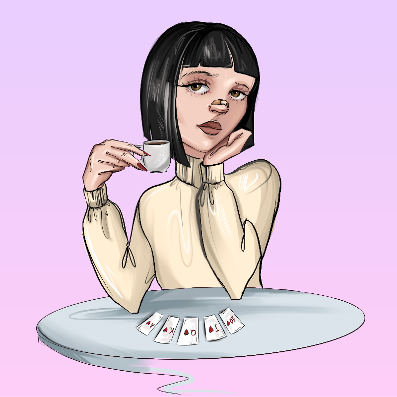 Girl at the table #39 static token preview
