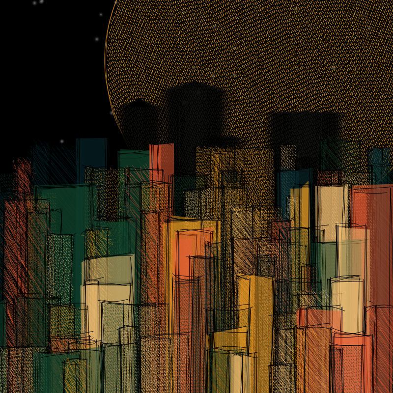 hastily-drawn cityscape sketch #112 static NFT preview