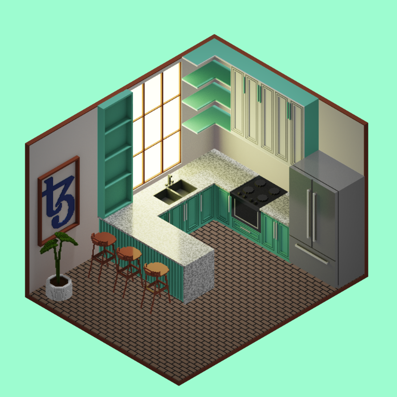 Isometric kitchen #6 static token preview