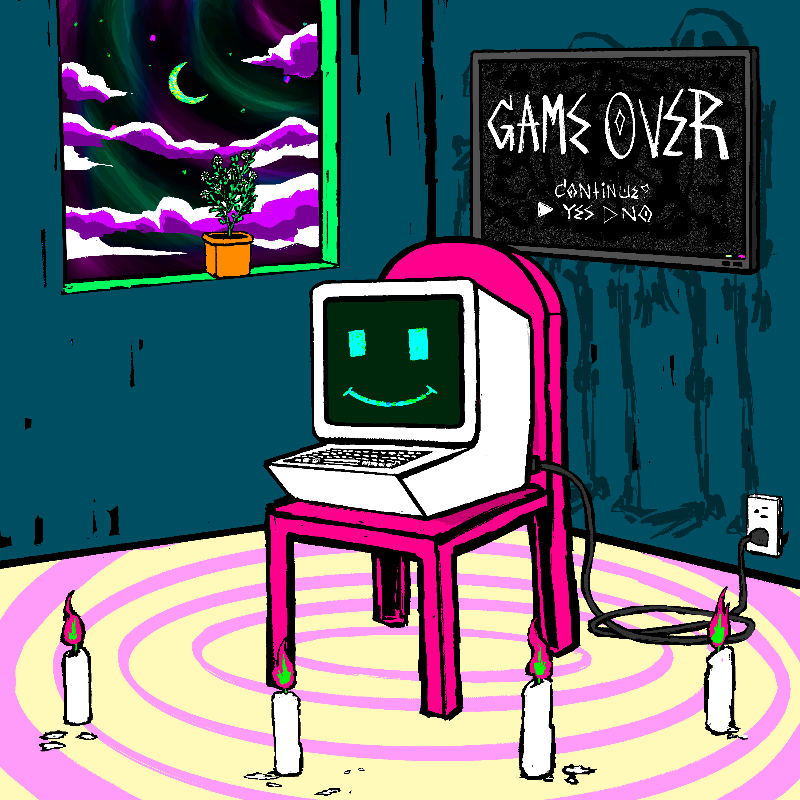 pink chair in the blue room #95 static NFT preview