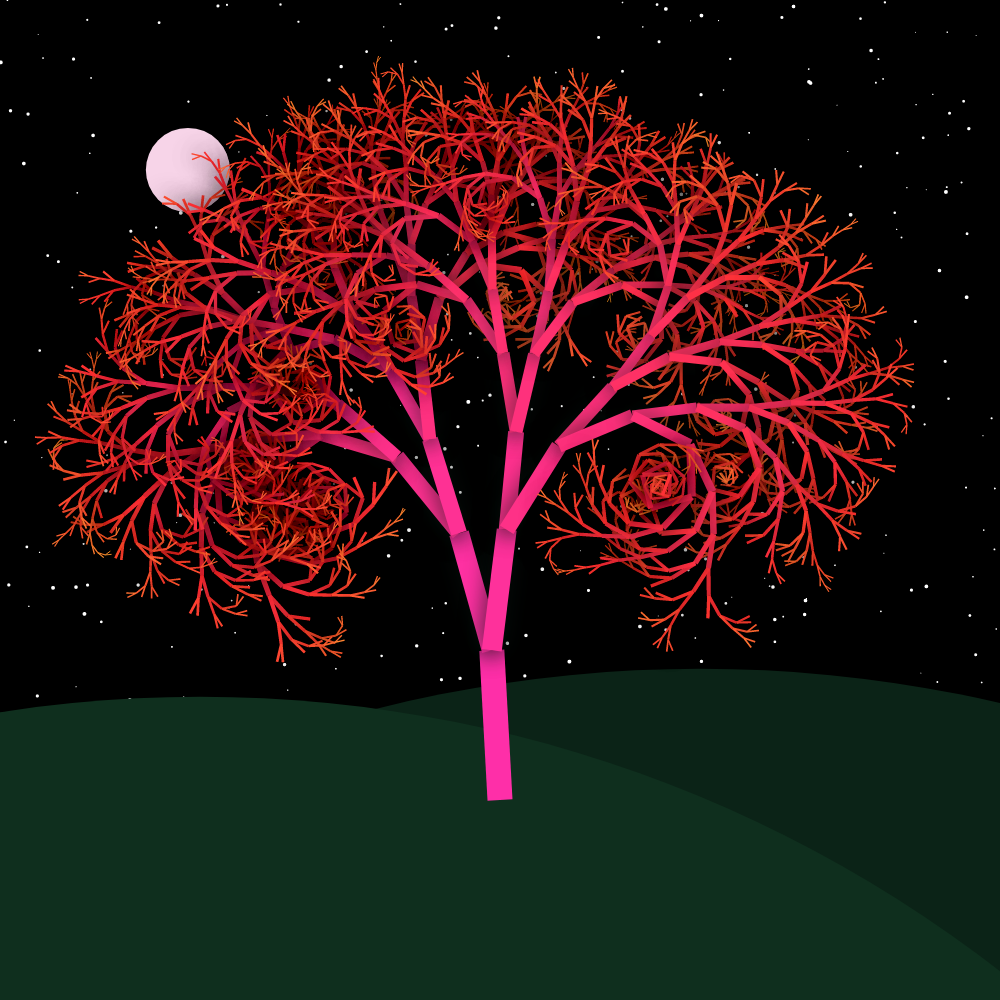 Moonlit Trees of Iterative Fractal Chaos #34 static token preview