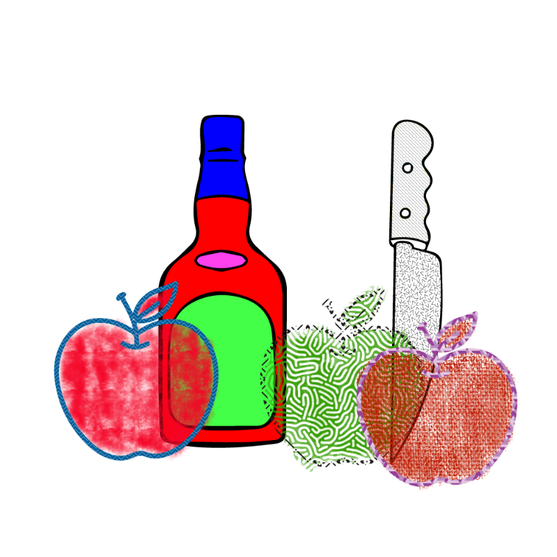 bottle and apples #166 static NFT preview